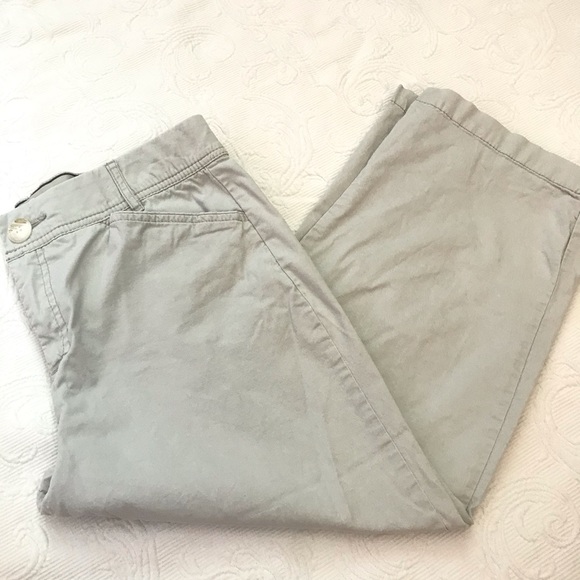 C&B Classic Cotton Blend Khaki Stretch Comfort Waist Capri Ankle Crop Pant 10 - Picture 3 of 6